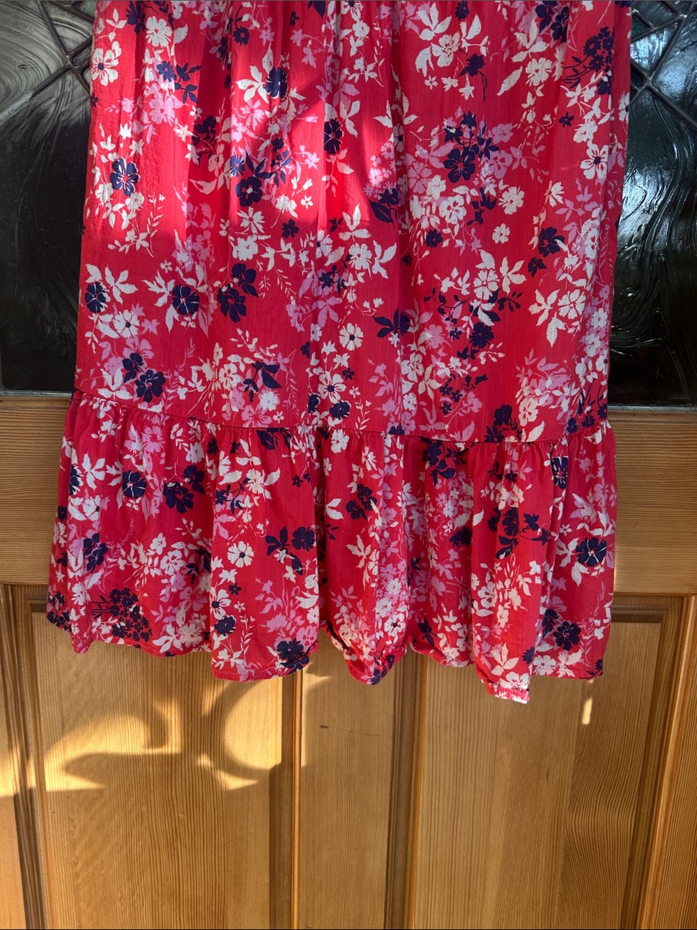 Floral V-Neck Summer Dress - DarkPink - Picture 2 of 5